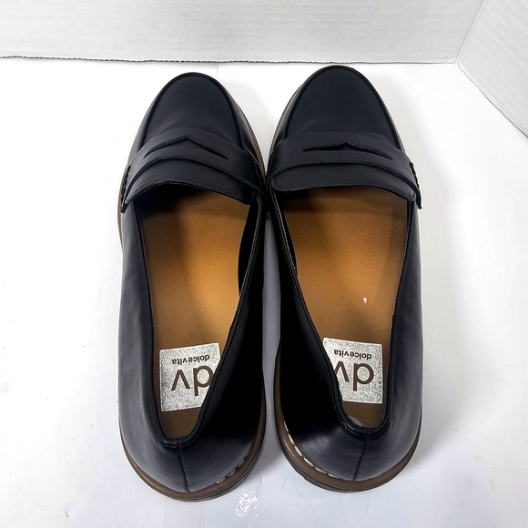 DV by Dolce Vita Shoes Black Loafers with Brown Sole Womens - Picture 4 of 8